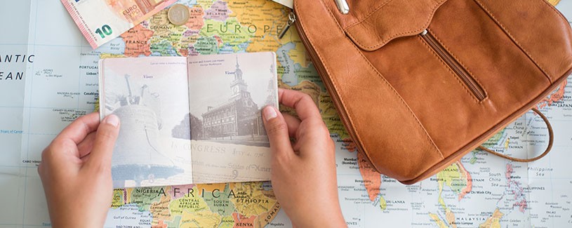 passport and euro